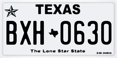 TX license plate BXH0630
