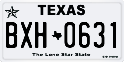 TX license plate BXH0631