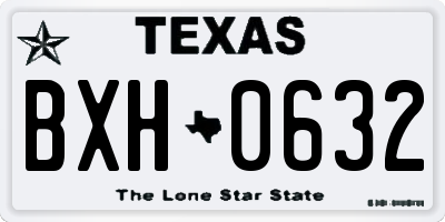 TX license plate BXH0632