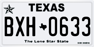 TX license plate BXH0633