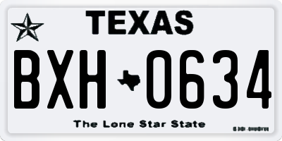 TX license plate BXH0634