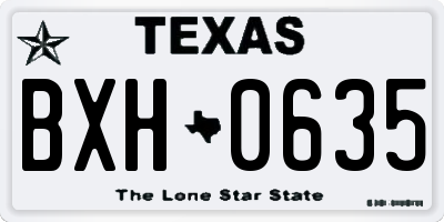 TX license plate BXH0635