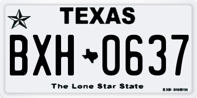 TX license plate BXH0637