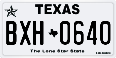 TX license plate BXH0640