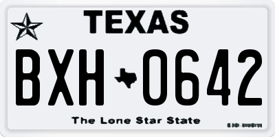 TX license plate BXH0642