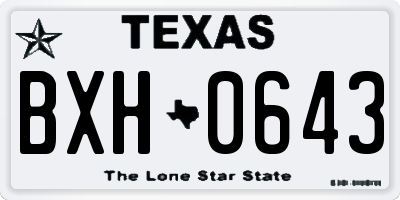 TX license plate BXH0643