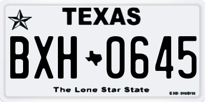 TX license plate BXH0645