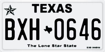 TX license plate BXH0646