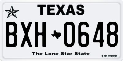 TX license plate BXH0648