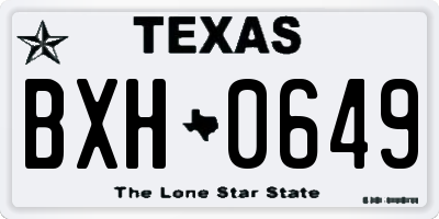 TX license plate BXH0649
