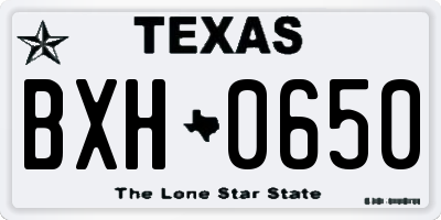 TX license plate BXH0650