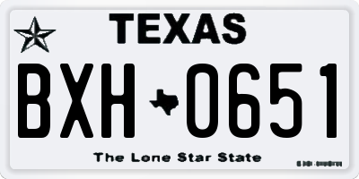TX license plate BXH0651