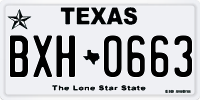 TX license plate BXH0663