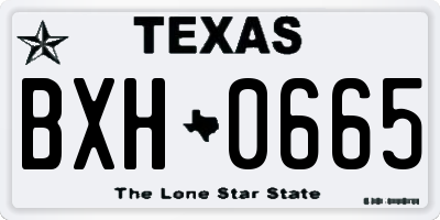 TX license plate BXH0665