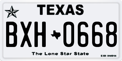 TX license plate BXH0668