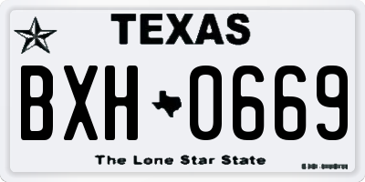 TX license plate BXH0669