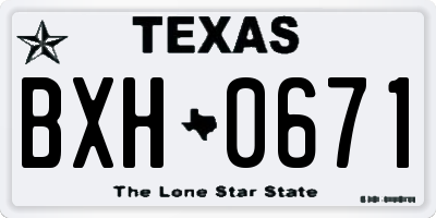 TX license plate BXH0671