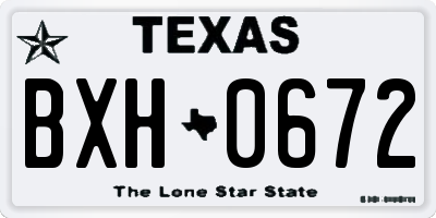 TX license plate BXH0672