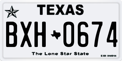 TX license plate BXH0674