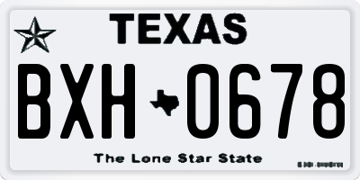TX license plate BXH0678