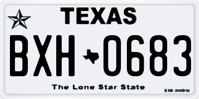 TX license plate BXH0683
