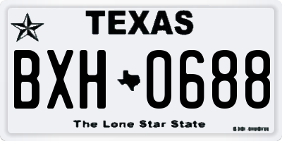 TX license plate BXH0688