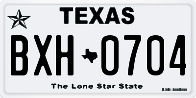 TX license plate BXH0704
