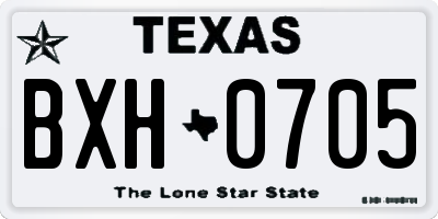TX license plate BXH0705