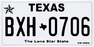 TX license plate BXH0706