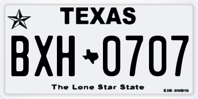 TX license plate BXH0707