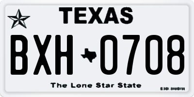 TX license plate BXH0708