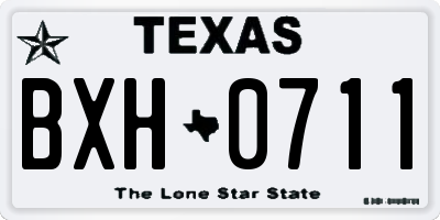 TX license plate BXH0711