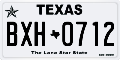 TX license plate BXH0712