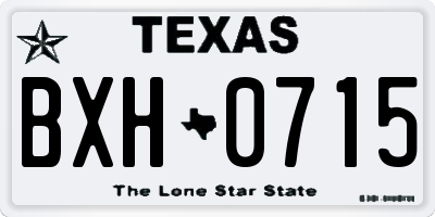 TX license plate BXH0715