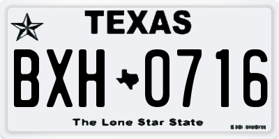 TX license plate BXH0716