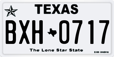 TX license plate BXH0717