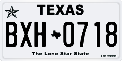 TX license plate BXH0718