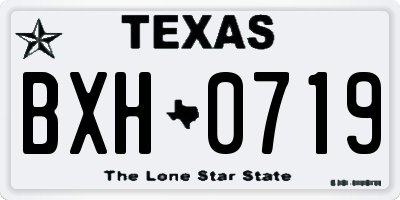 TX license plate BXH0719