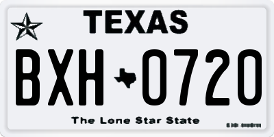 TX license plate BXH0720