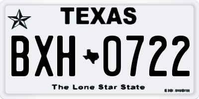 TX license plate BXH0722
