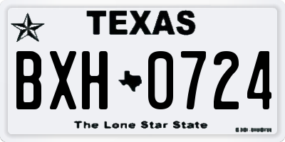 TX license plate BXH0724