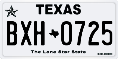 TX license plate BXH0725