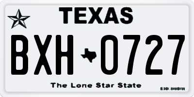 TX license plate BXH0727