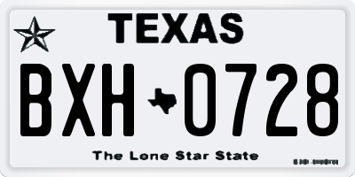 TX license plate BXH0728