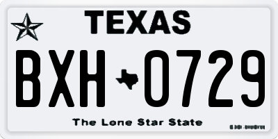 TX license plate BXH0729