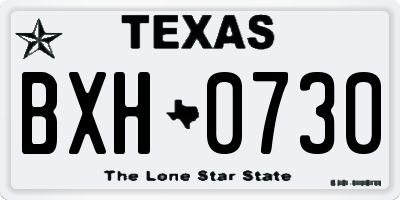TX license plate BXH0730