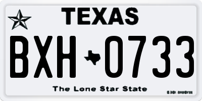 TX license plate BXH0733