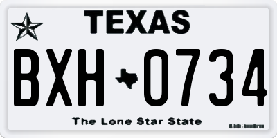 TX license plate BXH0734