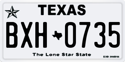 TX license plate BXH0735