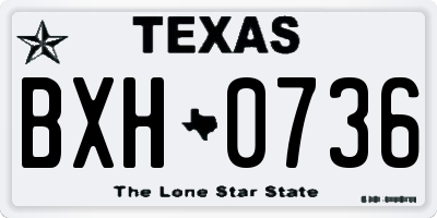 TX license plate BXH0736